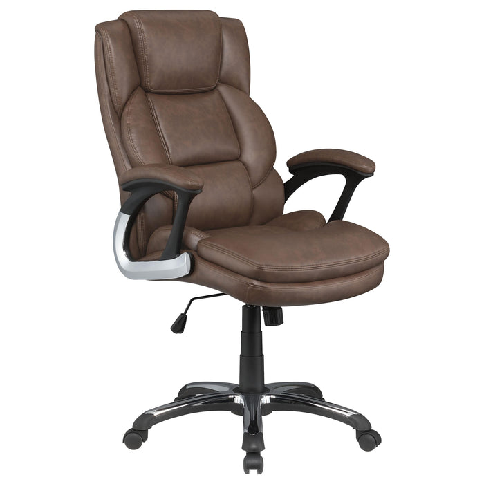 Nerris Adjustable Height Office Chair with Padded Arm Brown and Black - Premium Office Chair from Coaster Z2 Standard - Just $338! Shop now at Furniture Wholesale Plus  We are the best furniture store in Nashville, Hendersonville, Goodlettsville, Madison, Antioch, Mount Juliet, Lebanon, Gallatin, Springfield, Murfreesboro, Franklin, Brentwood