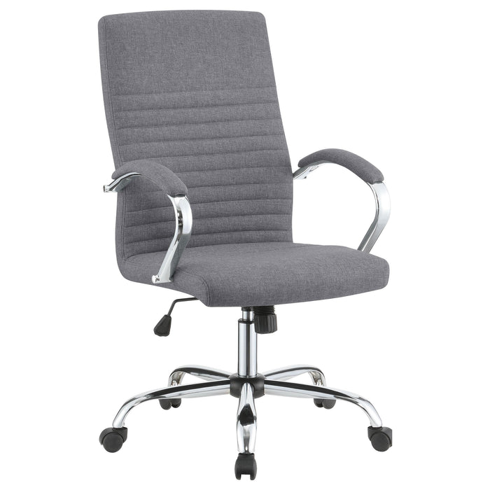 Abisko Upholstered Office Chair with Casters Grey and Chrome - Premium Office Chair from Coaster Z2 Standard - Just $270! Shop now at Furniture Wholesale Plus  We are the best furniture store in Nashville, Hendersonville, Goodlettsville, Madison, Antioch, Mount Juliet, Lebanon, Gallatin, Springfield, Murfreesboro, Franklin, Brentwood