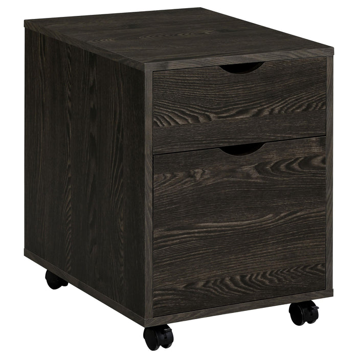 Noorvik 2-drawer Mobile File Cabinet Dark Oak - Premium File Cabinet from Coaster Z2 Standard - Just $114! Shop now at Furniture Wholesale Plus  We are the best furniture store in Nashville, Hendersonville, Goodlettsville, Madison, Antioch, Mount Juliet, Lebanon, Gallatin, Springfield, Murfreesboro, Franklin, Brentwood