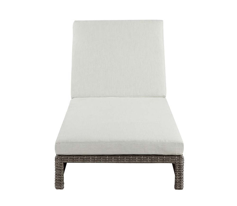 Salena - 8" Patio Sun Lounge - Beige Fabric & Gray
