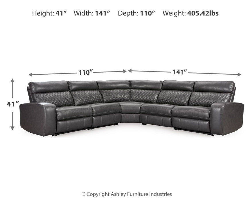 Samperstone - Power Reclining Sectional – Reclining Sectionals by Signature Design by Ashley® at Furniture Wholesale Plus , Nashville furniture store