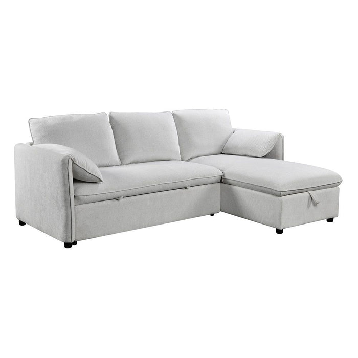 Yaroslav - Sectional Sofa With Sleeper & Storage - Cream Velvet - Premium Stationary Sectionals from ACME - Just $1509! Shop now at Furniture Wholesale Plus  We are the best furniture store in Nashville, Hendersonville, Goodlettsville, Madison, Antioch, Mount Juliet, Lebanon, Gallatin, Springfield, Murfreesboro, Franklin, Brentwood