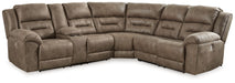 Ravenel - 3-Piece Power Reclining Sectional With Laf Power Reclining Loveseat With Console - Faux Leather - Fossil – Reclining Sectionals by Signature Design by Ashley® at Furniture Wholesale Plus , Nashville furniture store