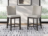 Neymorton - Upholstered Barstool (Set of 2) - Dark Grayish Brown – Stool Sets by Signature Design by Ashley® at Furniture Wholesale Plus , Nashville furniture store
