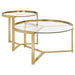 Delia - 2 Piece Round Glass Top Nesting Coffee Table – Nesting Tables by Coaster Fine Furniture at Furniture Wholesale Plus , Nashville furniture store