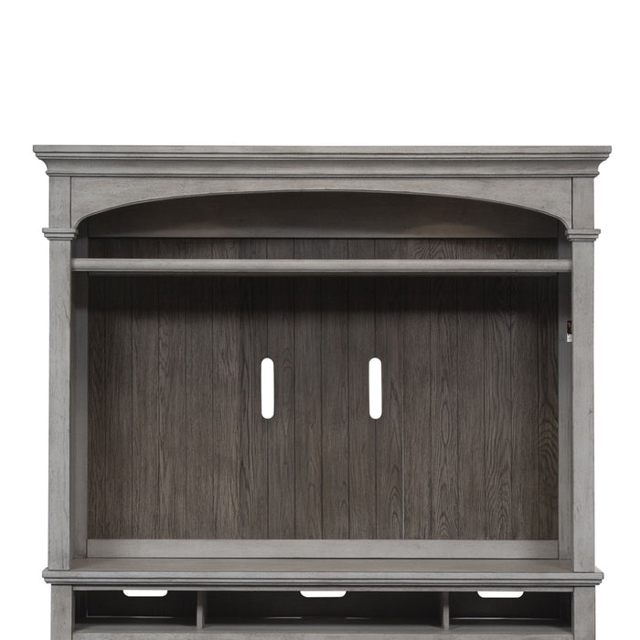 Heartland - Entertainment Hutch - Antique White / Tobacco Tops – Hutches by Liberty Furniture at Furniture Wholesale Plus , Nashville furniture store