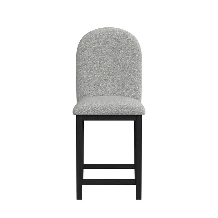 Portland - Round Back Barstool With Fabric (Set of 2) - Gray / Black – Stool Sets by Elements International at Furniture Wholesale Plus , Nashville furniture store