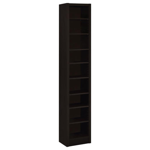 Eliam - 8-Shelf Bookcase - Cappuccino - Premium Standard Bookcases from CoasterEveryday - Just $139! Shop now at Furniture Wholesale Plus  We are the best furniture store in Nashville, Hendersonville, Goodlettsville, Madison, Antioch, Mount Juliet, Lebanon, Gallatin, Springfield, Murfreesboro, Franklin, Brentwood