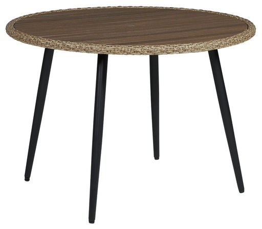 Amaris - Round Dining Table - Brown / Black – Dining Tables by Signature Design by Ashley® at Furniture Wholesale Plus , Nashville furniture store