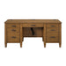 Portico - Double Pedestal Desk With Power / USB - Brown Oak – Writing Desks by Elements International at Furniture Wholesale Plus , Nashville furniture store