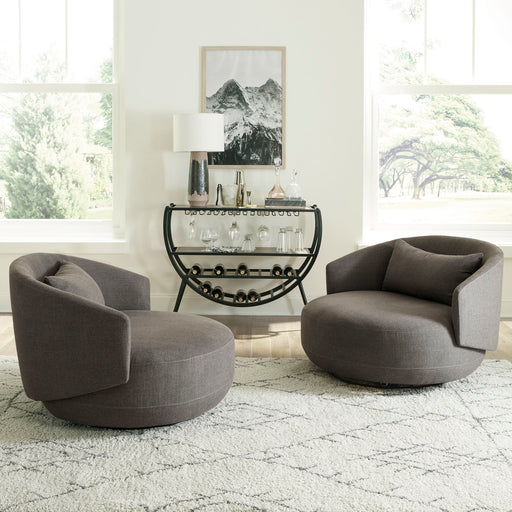Haley - Upholstered Swivel Cuddler Chair – Swivel Chairs by Liberty Furniture at Furniture Wholesale Plus , Nashville furniture store
