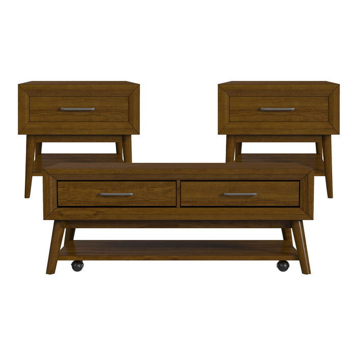 Santa Barbara - 3 Piece Occasional Table Set (Coffee Table & Two End Tables) - Walnut – Table Sets by Elements International at Furniture Wholesale Plus , Nashville furniture store