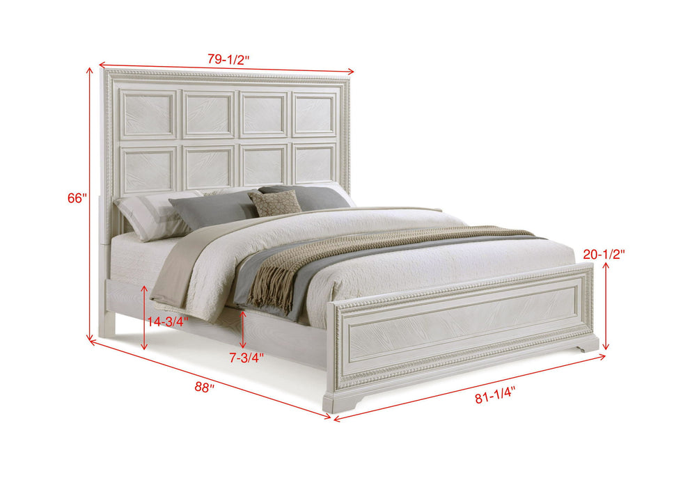 Alexandria - King Panel Bed - White – Panel Beds by Crown Mark at Furniture Wholesale Plus , Nashville furniture store