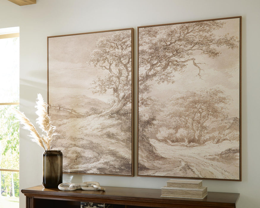 Stormish - Wall Art Set (Set of 2) - Beige / Brown – Canvas Art Sets by Signature Design by Ashley® at Furniture Wholesale Plus , Nashville furniture store