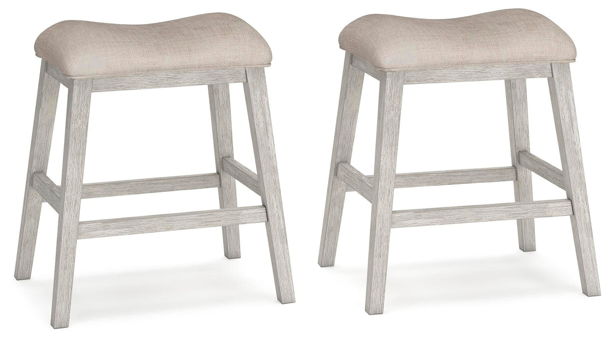 Skempton - Upholstered Stool (Set of 2) - White – Stool Sets by Signature Design by Ashley® at Furniture Wholesale Plus , Nashville furniture store