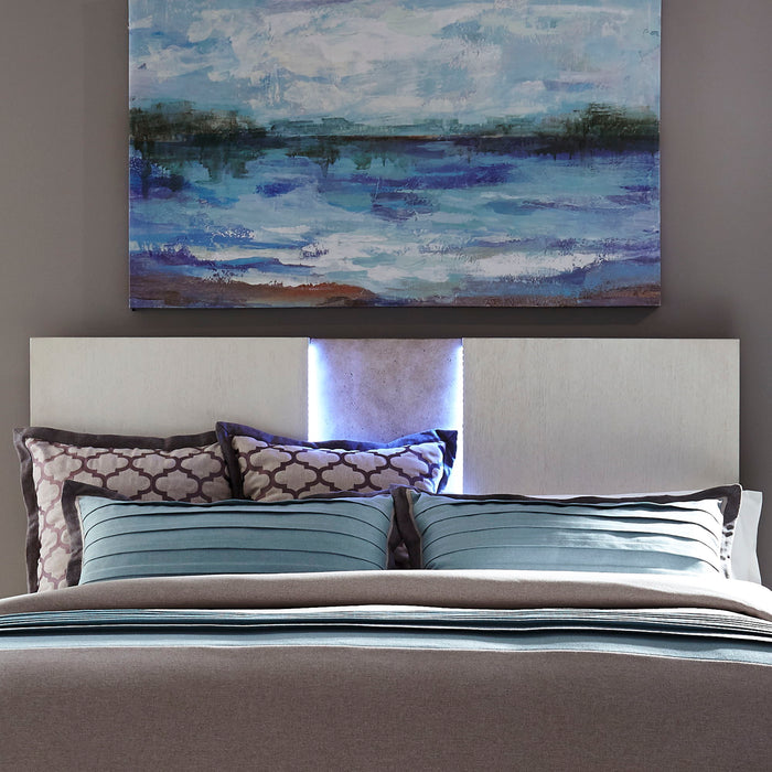 Mirage - King Travertine Panel Headboard - Wirebrushed White – Panel Headboards by Liberty Furniture at Furniture Wholesale Plus , Nashville furniture store