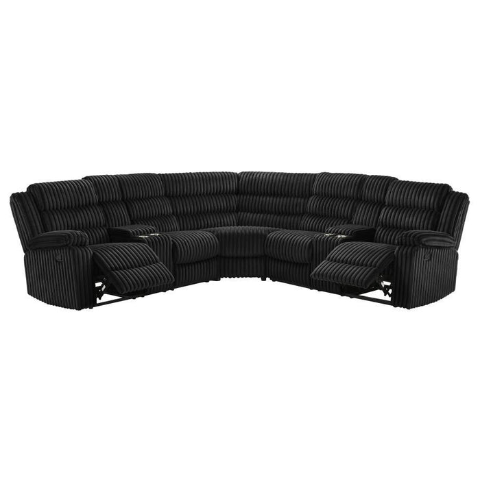 Atkinson - Upholstered Reclining Sectional Sofa – Reclining Sectionals by Coaster Fine Furniture at Furniture Wholesale Plus , Nashville furniture store