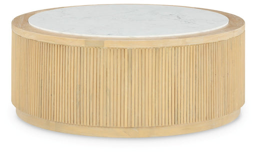 Camdill - Round Cocktail Table - Light Brown / White – Coffee Tables by Signature Design by Ashley® at Furniture Wholesale Plus , Nashville furniture store