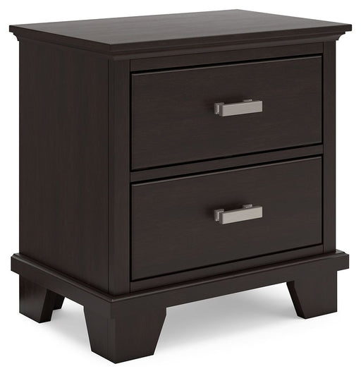 Covetown - Two Drawer Night Stand - Dark Brown – Accent Nightstands by Signature Design by Ashley® at Furniture Wholesale Plus , Nashville furniture store