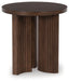 Korestone - Round End Table - Dark Brown – End Tables by Signature Design by Ashley® at Furniture Wholesale Plus , Nashville furniture store