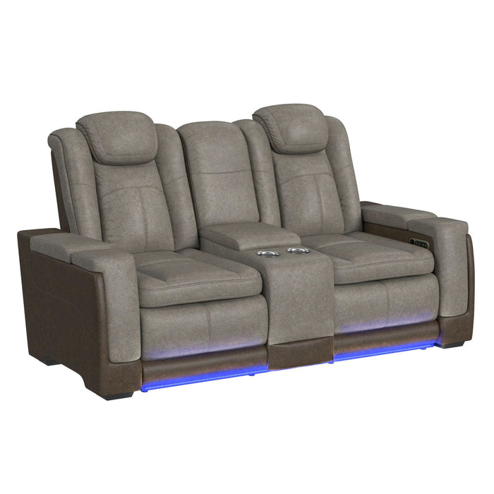 Lantana - Power Motion Loveseat With Power Headrest, LED, And Console – Reclining Loveseats by Elements International at Furniture Wholesale Plus , Nashville furniture store