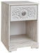 Paxberry - One Drawer Night Stand - Open Cubby - Whitewash – Accent Nightstands by Signature Design by Ashley® at Furniture Wholesale Plus , Nashville furniture store