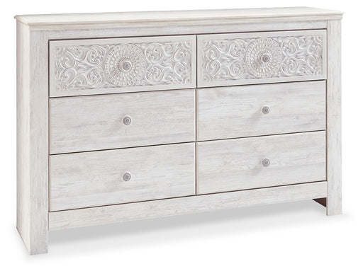 Paxberry - Six Drawer Dresser - Medallion Drawer Pulls - Whitewash – Dressers by Signature Design by Ashley® at Furniture Wholesale Plus , Nashville furniture store