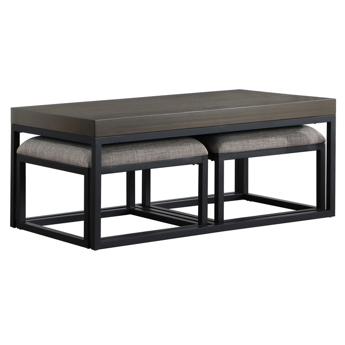 Yukon - Rectangle Nesting Table And Stool - Brown – Nesting Tables by Steve Silver Furniture at Furniture Wholesale Plus , Nashville furniture store
