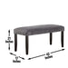 Napoli - Velvet Dining Bench - Gray – Dining Benches by Steve Silver Furniture at Furniture Wholesale Plus , Nashville furniture store