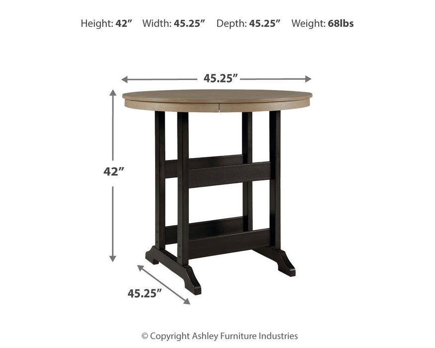 Fairen Trail - Round Bar Table w/Umb OPT - Black / Driftwood – Bar Tables by Signature Design by Ashley® at Furniture Wholesale Plus , Nashville furniture store