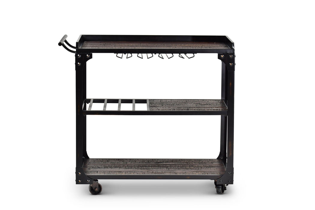 Sherlock - Cart With Casters - Black – Bar Carts by Steve Silver Furniture at Furniture Wholesale Plus , Nashville furniture store
