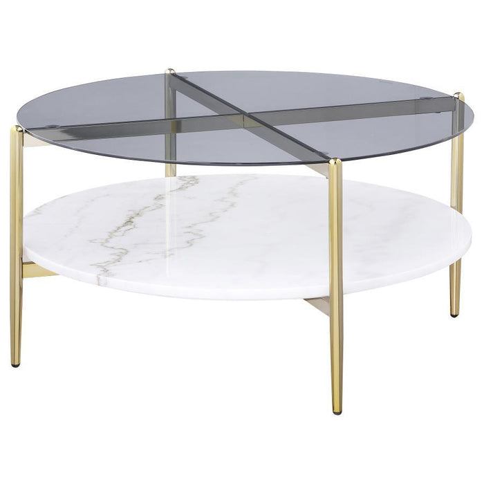 Jonelle - Round Glass Top Table – End Tables by CoasterEveryday at Furniture Wholesale Plus , Nashville furniture store