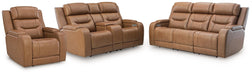 Knightington - 3 Pc. - Power Reclining Sofa, Loveseat And Recliner - Caramel – 3 Piece Living Room Sets by Signature Design by Ashley® at Furniture Wholesale Plus , Nashville furniture store