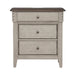 Ivy Hollow - 3 Drawer Nightstand With Charging Station - Weathered Linen / Dusty Taupe – Nightstands w/ Charging Stations by Liberty Furniture at Furniture Wholesale Plus , Nashville furniture store