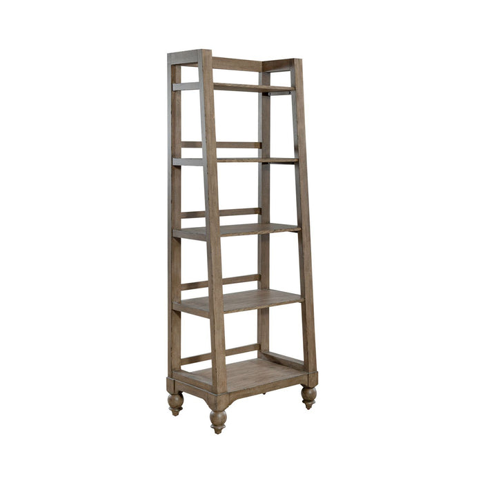 Americana Farmhouse - Wood Leaning Pier Bookcase - Dusty Taupe – Piers by Liberty Furniture at Furniture Wholesale Plus , Nashville furniture store