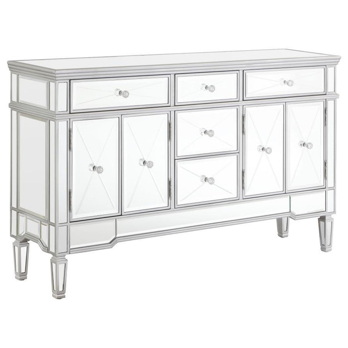 Duchess - 5-Drawer Mirrored Storage Accent Cabinet - Silver – Accent Cabinets by CoasterElevations at Furniture Wholesale Plus , Nashville furniture store