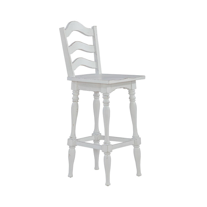 Magnolia Manor - Ladderback Swivel Bar Stool - Antique White – Bar Height (28"-30") by Liberty Furniture at Furniture Wholesale Plus , Nashville furniture store
