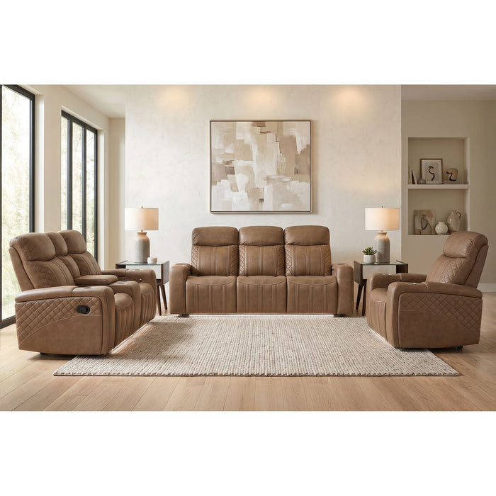 Side Kick - Sofa With Ddt, Wireless Charger, Cupholders And White Led Light - Simba Saddle – Reclining Sofas by Elements International at Furniture Wholesale Plus , Nashville furniture store