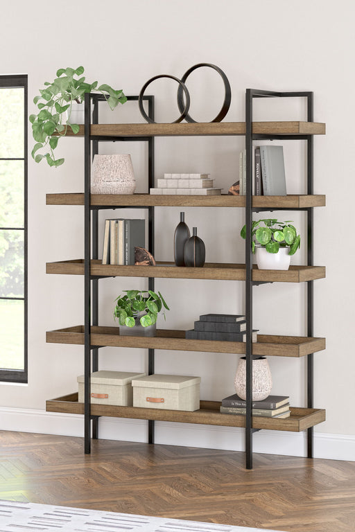 Montia - Light Brown - Bookcase - Premium Etageres from Signature Design by Ashley® - Just $478! Shop now at Furniture Wholesale Plus  We are the best furniture store in Nashville, Hendersonville, Goodlettsville, Madison, Antioch, Mount Juliet, Lebanon, Gallatin, Springfield, Murfreesboro, Franklin, Brentwood
