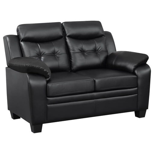 Finley - Upholstered Padded Arm Tufted Loveseat - Black - Premium Stationary Loveseats from CoasterEveryday - Just $609! Shop now at Furniture Wholesale Plus  We are the best furniture store in Nashville, Hendersonville, Goodlettsville, Madison, Antioch, Mount Juliet, Lebanon, Gallatin, Springfield, Murfreesboro, Franklin, Brentwood