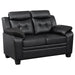 Finley - Upholstered Padded Arm Tufted Loveseat - Black – Stationary Loveseats by CoasterEveryday at Furniture Wholesale Plus , Nashville furniture store