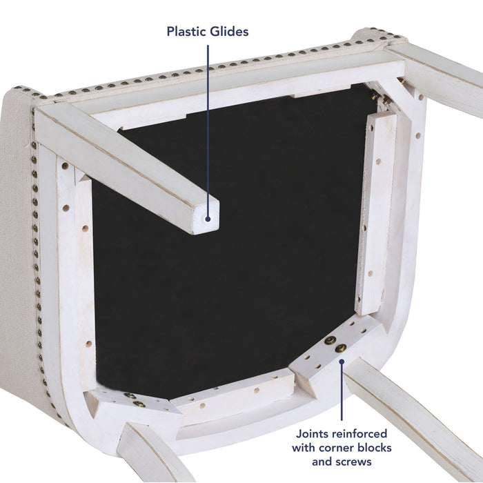 Warren - Arm Chair (Set of 2) - White – Chair Sets by Steve Silver Furniture at Furniture Wholesale Plus , Nashville furniture store