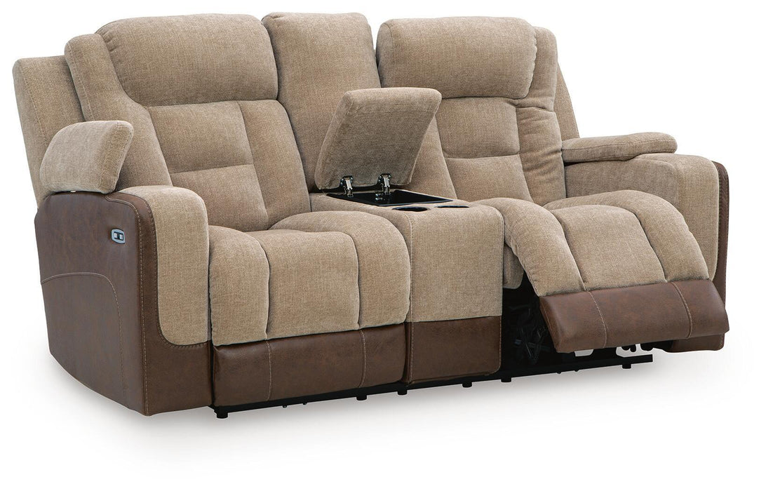 Mixed Motion - Power Reclining Loveseat With Console / Adjustable Headrest – Reclining Loveseats by Signature Design by Ashley® at Furniture Wholesale Plus , Nashville furniture store