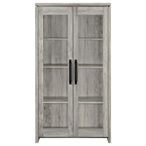 Alejo - 2 Door Engineered Wood Tall Cabinet - Gray Driftwood - Premium Curio Cabinets from CoasterEssence - Just $439! Shop now at Furniture Wholesale Plus  We are the best furniture store in Nashville, Hendersonville, Goodlettsville, Madison, Antioch, Mount Juliet, Lebanon, Gallatin, Springfield, Murfreesboro, Franklin, Brentwood