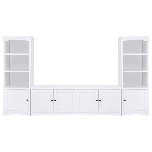 Laughlin - 3-piece Entertainment Center TV Stand - White - Premium Entertainment Centers from Coaster Fine Furniture - Just $1079! Shop now at Furniture Wholesale Plus  We are the best furniture store in Nashville, Hendersonville, Goodlettsville, Madison, Antioch, Mount Juliet, Lebanon, Gallatin, Springfield, Murfreesboro, Franklin, Brentwood