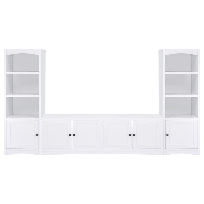 Laughlin - 3-piece Entertainment Center TV Stand - White - Premium Entertainment Centers from Coaster Fine Furniture - Just $1079! Shop now at Furniture Wholesale Plus  We are the best furniture store in Nashville, Hendersonville, Goodlettsville, Madison, Antioch, Mount Juliet, Lebanon, Gallatin, Springfield, Murfreesboro, Franklin, Brentwood