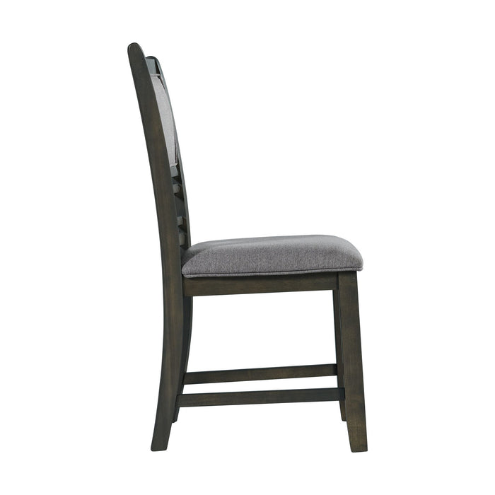 Amherst - Dining Side Chair With Fabric Cushion Side Stretcher (Set of 2) - Gray Finish – Chair Sets by Elements International at Furniture Wholesale Plus , Nashville furniture store