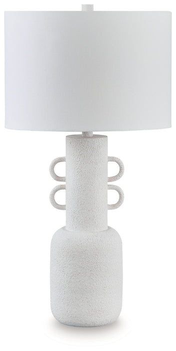 Perringhill - Metal Table Lamp - Distressed White – Table Lamps by Signature Design by Ashley® at Furniture Wholesale Plus , Nashville furniture store