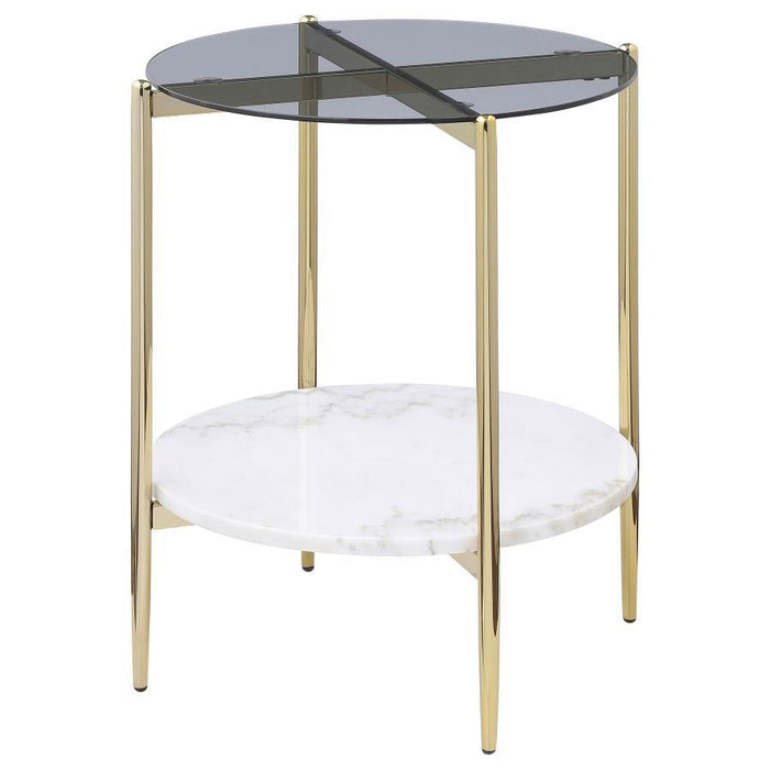 Jonelle - Round Glass Top Table – End Tables by CoasterEveryday at Furniture Wholesale Plus , Nashville furniture store