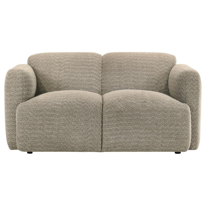 Dorset - Fabric Upholstered Round Track Arm Loveseat – Stationary Loveseats by Coaster Fine Furniture at Furniture Wholesale Plus , Nashville furniture store